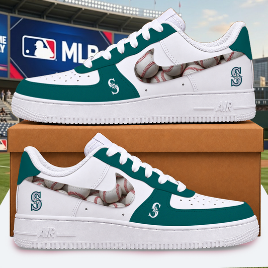 [HOMERUN DEAL] NEW CUSTOMIZED MLB14 SMS SEATTLE MARINERS AF1 SHOES