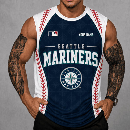 [HOMERUN DEAL] NEW CUSTOMIZED MLB14 SMS SEATTLE MARINERS TANK TOP & GYM SHIRT