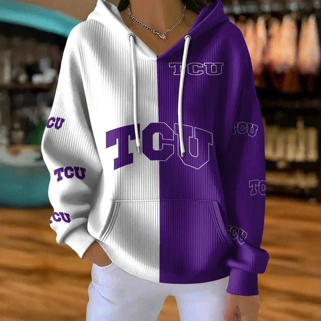 [HOMERUN DEAL] NEW CUSTOMIZED NCAA CWS14 THF TCU HORNED FROGS RIBBED HOODIE & SWEATSHIRT