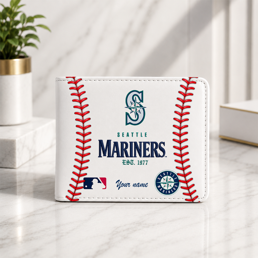 [HOMERUN DEAL] NEW CUSTOMIZED MLB14 SMS SEATTLE MARINERS LEATHER WALLET