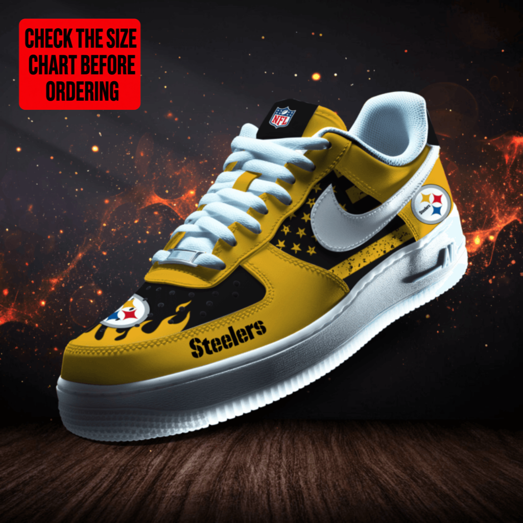 [TOUCHDOWN DEAL] NEW CUSTOMIZED NFL14 PSB PITTSBURGH STEELERS AF1 SNEAKERS