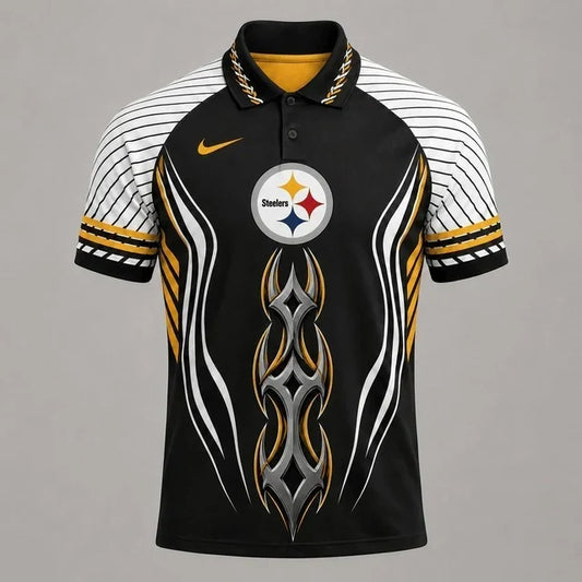 [TOUCHDOWN DEAL] NEW CUSTOMIZED NFL14 PSB PITTSBURGH STEELERS POLO SHIRT