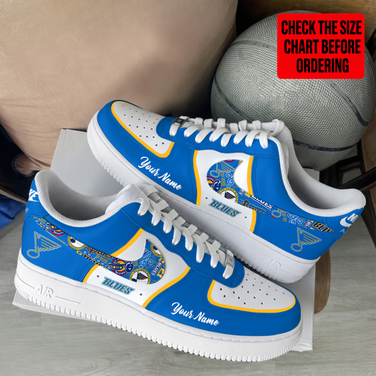[PUCK DROP DEAL] NEW CUSTOMIZED NHL14 SLB ST. LOUIS BLUES AF1 SHOES
