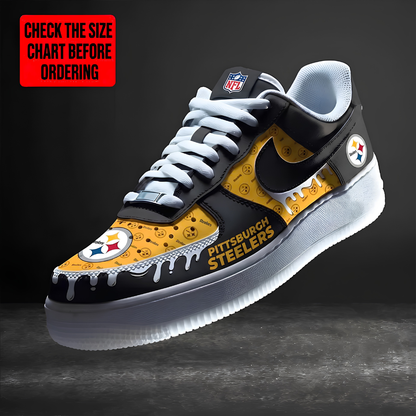 [TOUCHDOWN DEAL] NEW CUSTOMIZED NFL14 PSB PITTSBURGH STEELERS AF1 SHOES