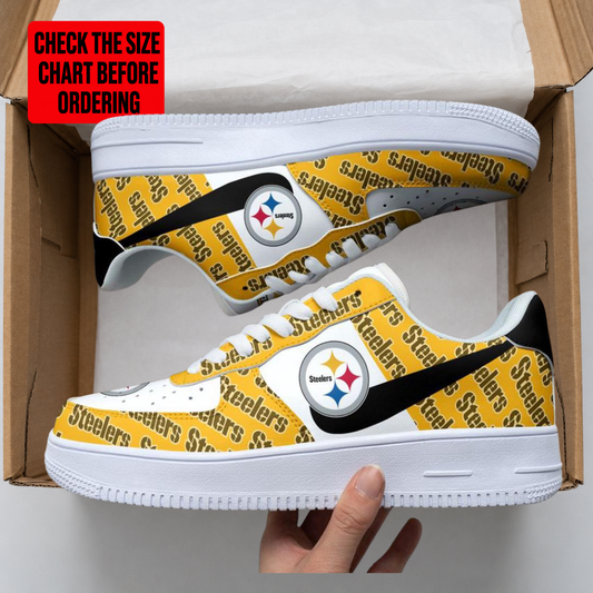 [TOUCHDOWN DEAL] NEW CUSTOMIZED NFL14 PSB PITTSBURGH STEELERS AF1 SHOES