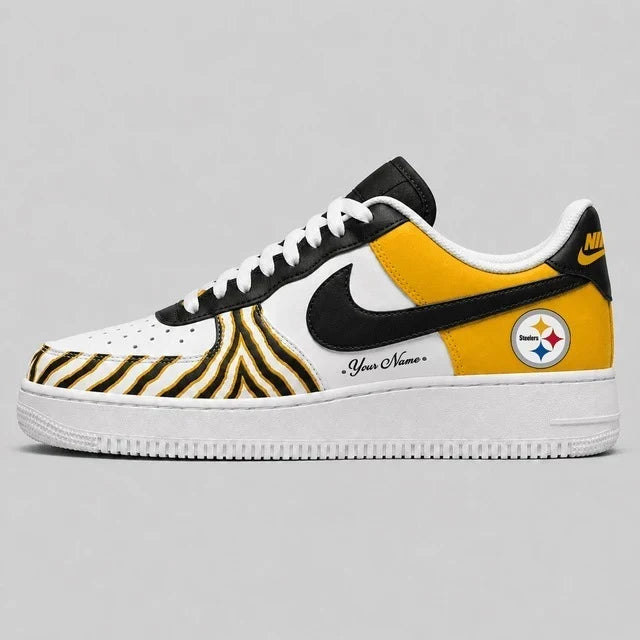 [TOUCHDOWN DEAL] NEW CUSTOMIZED NFL14 PSB PITTSBURGH STEELERS AF1 SHOES