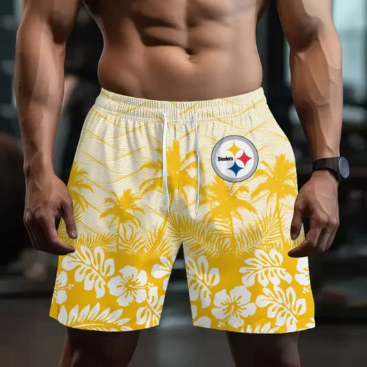 [TOUCHDOWN DEAL] NEW CUSTOMIZED NFL14 PSB PITTSBURGH STEELERS SHORT PANTS