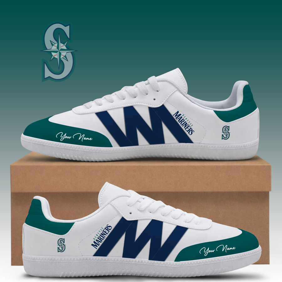 [HOMERUN DEAL] NEW CUSTOMIZED MLB14 SMS SEATTLE MARINERS CLASSIC SNEAKERS