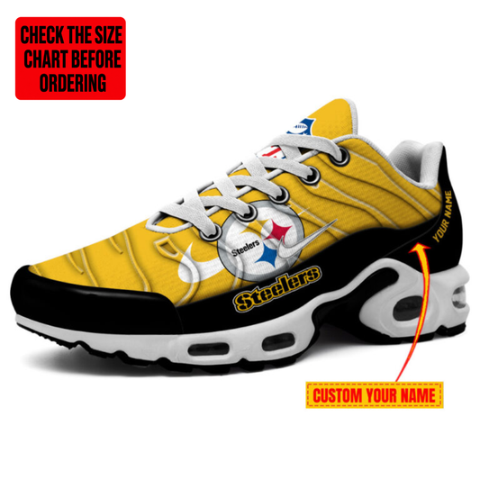 [TOUCHDOWN DEAL] NEW CUSTOMIZED NFL14 PSB PITTSBURGH STEELERS AIR MAX PLUS SNEAKERS