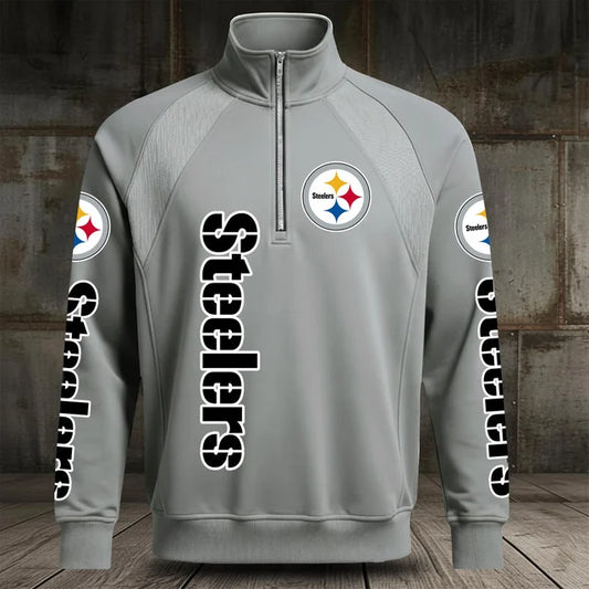[TOUCHDOWN DEAL] NEW CUSTOMIZED NFL14 PSB PITTSBURGH STEELERS MEN'S MULTICOLOR QUARTER-ZIP PULLOVER
