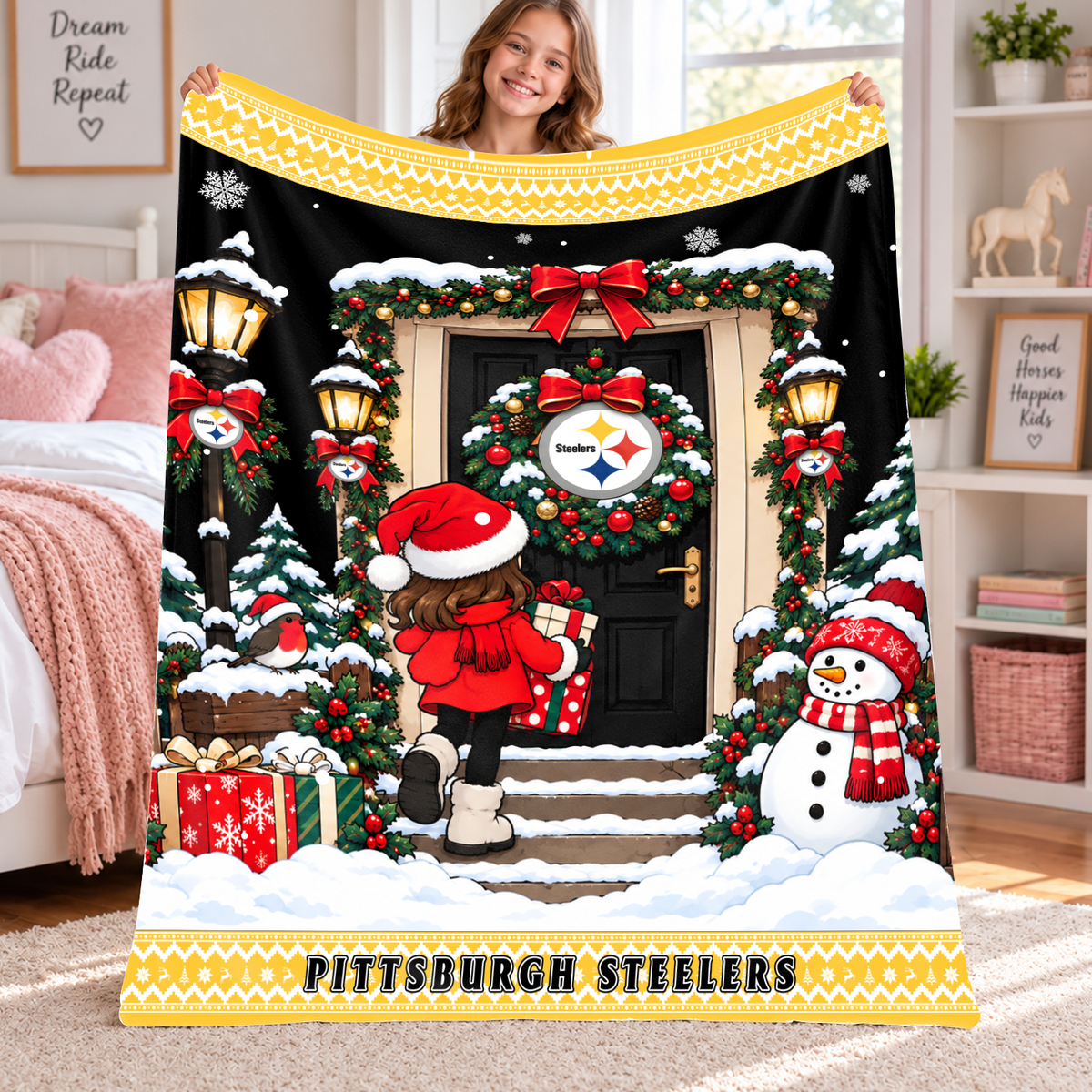 [TOUCHDOWN DEAL] NEW CUSTOMIZED NFL14 PSB THE STEELERS FLEECE BLANKET