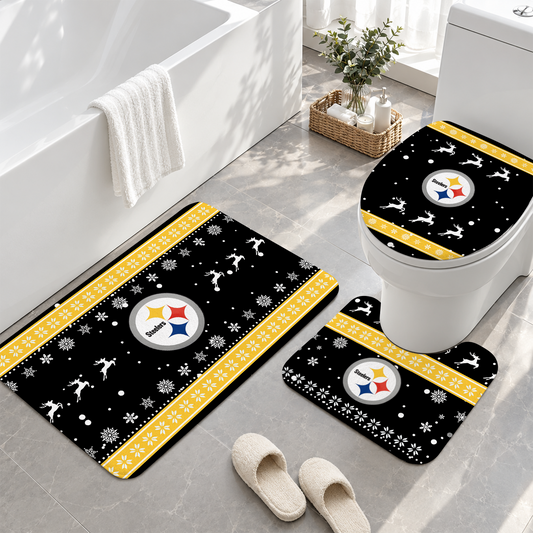 [TOUCHDOWN DEAL] NEW CUSTOMIZED NFL14 PSB PITTSBURGH STEELERS 3-PIECE BATHROOM RUG SET