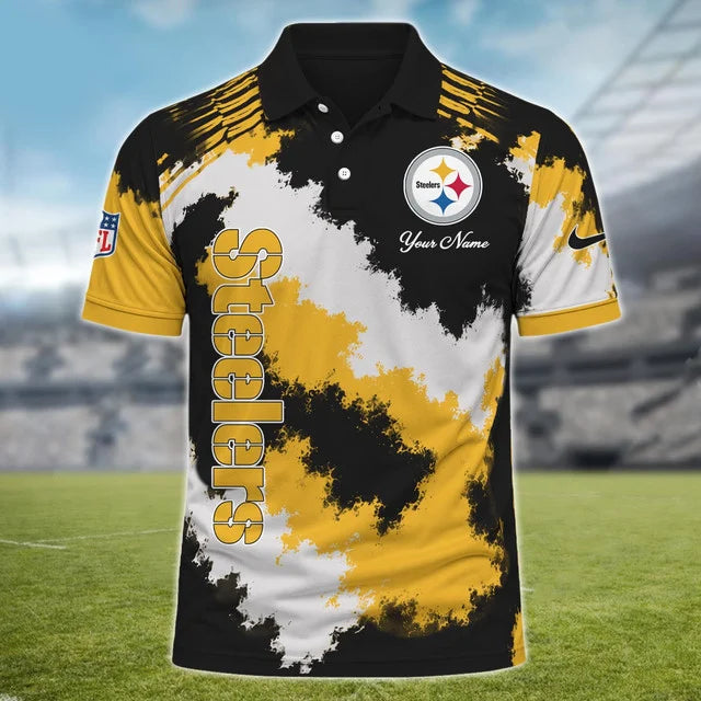[TOUCHDOWN DEAL] NEW CUSTOMIZED NFL14 PSB PITTSBURGH STEELERS MULTICOLOR POLO SHIRT