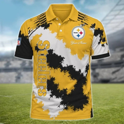 [TOUCHDOWN DEAL] NEW CUSTOMIZED NFL14 PSB PITTSBURGH STEELERS MULTICOLOR POLO SHIRT