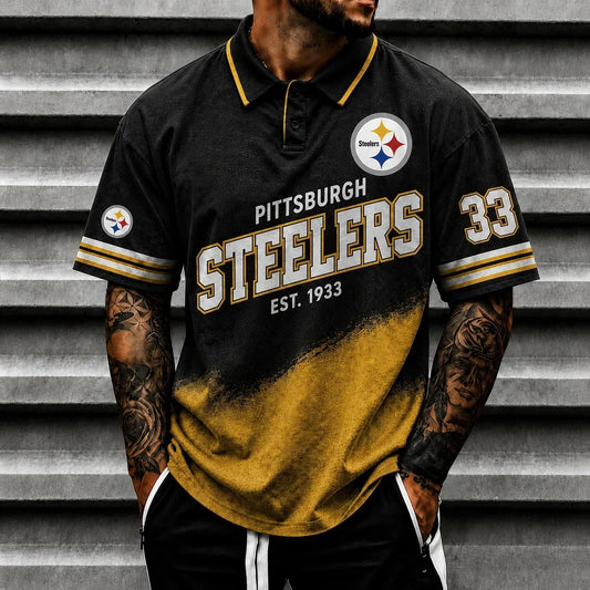 [TOUCHDOWN DEAL] NEW CUSTOMIZED NFL14 PSB PITTSBURGH STEELERS POLO SHIRT