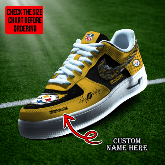 [TOUCHDOWN DEAL] NEW CUSTOMIZED NFL14 PSB PITTSBURGH STEELERS AF1 SHOES
