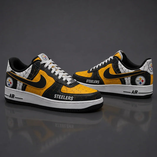 [TOUCHDOWN DEAL] NEW CUSTOMIZED NFL14 PSB PITTSBURGH STEELERS x SPIDER AF1 SHOES