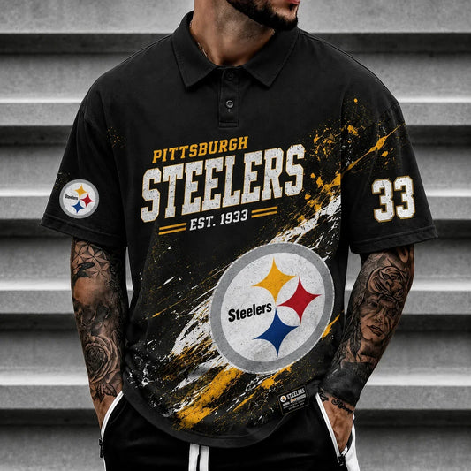 [TOUCHDOWN DEAL] NEW CUSTOMIZED NFL14 PSB PITTSBURGH STEELERS POLO SHIRT