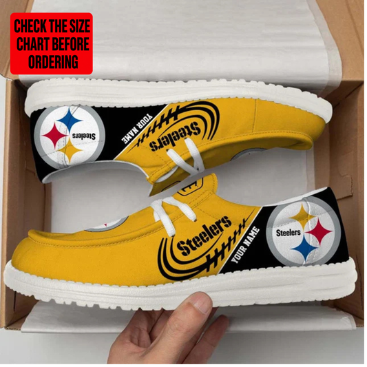 [TOUCHDOWN DEAL] NEW CUSTOMIZED NFL14 PSB PITTSBURGH STEELERS LOAFER SHOES