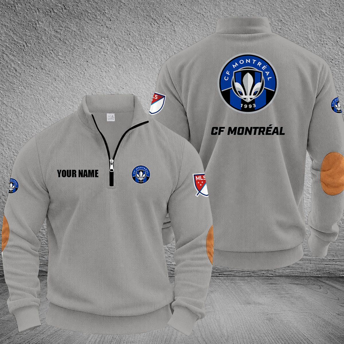 [GOAL DEAL] NEW CUSTOMIZED MLS15 CFM CF MONTRÉAL MULTICOLOR STRIPED QUATER ZIP SWEATSHIRT
