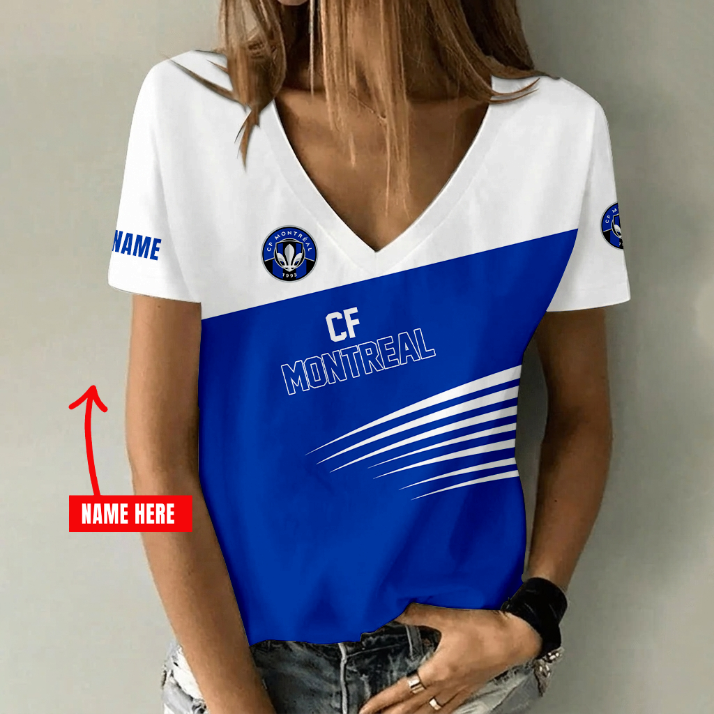[GOAL DEAL] NEW CUSTOMIZED MLS15 CFM CF MONTRÉAL V-NECK FEMALE SHIRT
