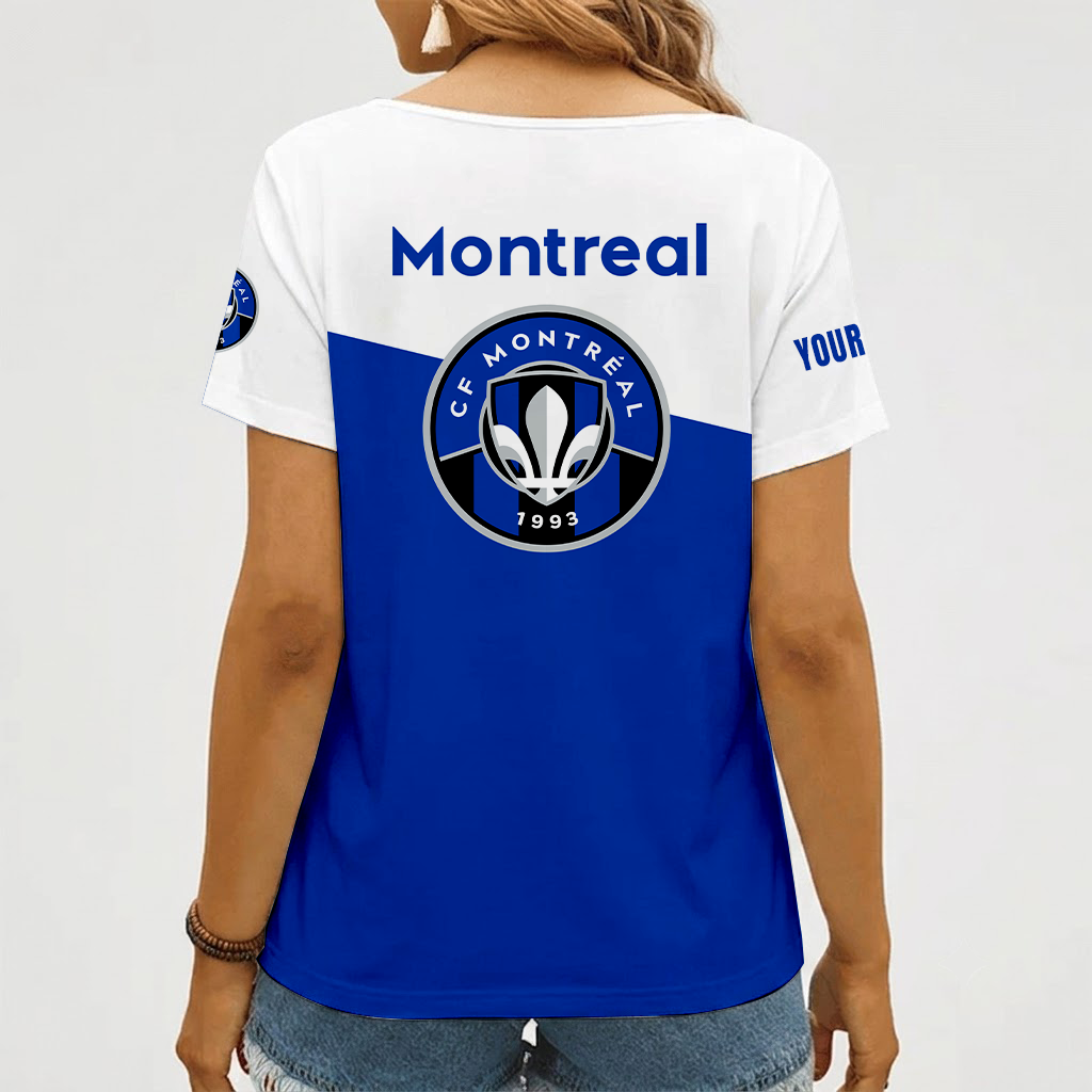 [GOAL DEAL] NEW CUSTOMIZED MLS15 CFM CF MONTRÉAL V-NECK FEMALE SHIRT