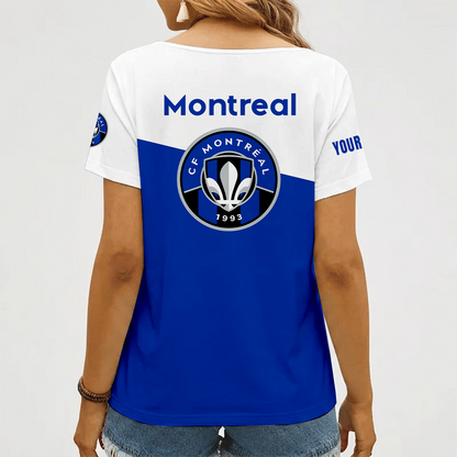 [GOAL DEAL] NEW CUSTOMIZED MLS15 CFM CF MONTRÉAL V-NECK FEMALE SHIRT