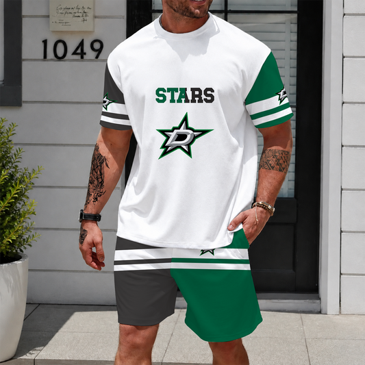 [PUCK DROP DEAL] NEW CUSTOMIZED NHL15 DLS DALLAS STARS UNISEX T-SHIRT & SHORTS SET