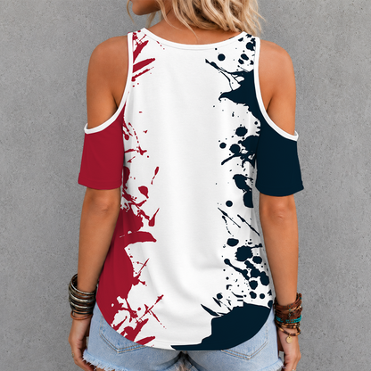 [TOUCHDOWN DEAL] NEW CUSTOMIZED NFL15 HTT HOUSTON TEXANS CRISS CROSS V-NECK TOP