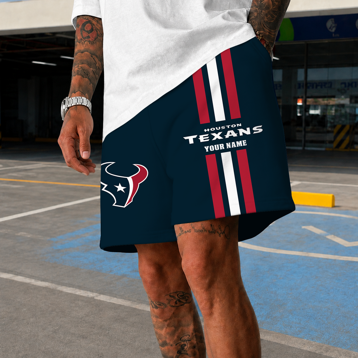 [TOUCHDOWN DEAL] NEW CUSTOMIZED NFL15 HTT HOUSTON TEXANS SHORT PANTS