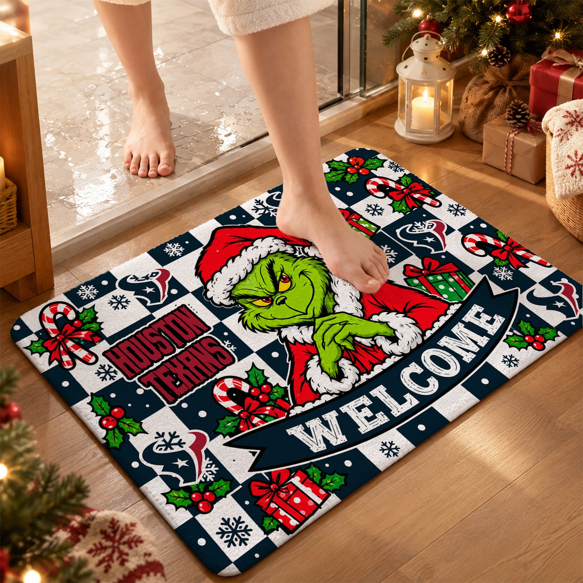 [TOUCHDOWN DEAL] NEW CUSTOMIZED NFL15 HTT THE TEXANS FLOOR MAT & DOOR MAT