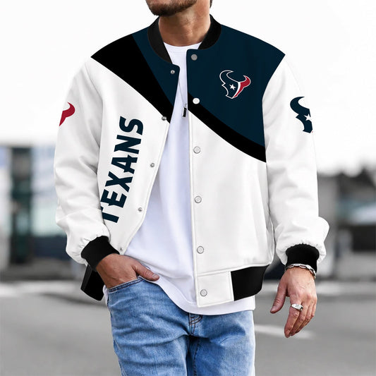[TOUCHDOWN DEAL] NEW CUSTOMIZED NFL15 HTT HOUSTON TEXANS SATIN VARSITY & BASEBALL JACKET