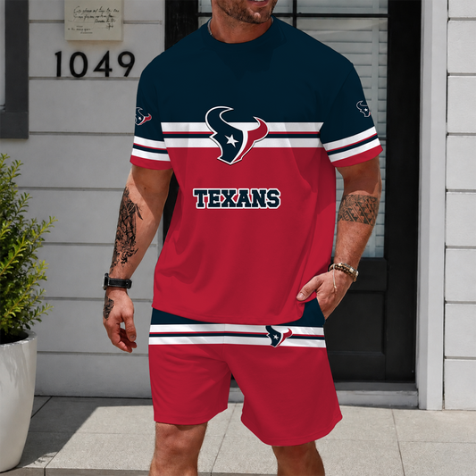 [TOUCHDOWN DEAL] NEWCUSTOMIZED NFL15 HTT HOUSTON TEXANS UNISEX T-SHIRT & SHORTS SET