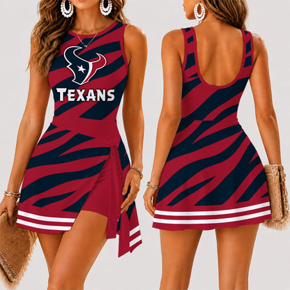 [SPECIAL OFFER] NEW CUSTOMIZED NFL15 HTT HOUSTON TEXANS WOMEN'S SUMMER SKORT DRESS
