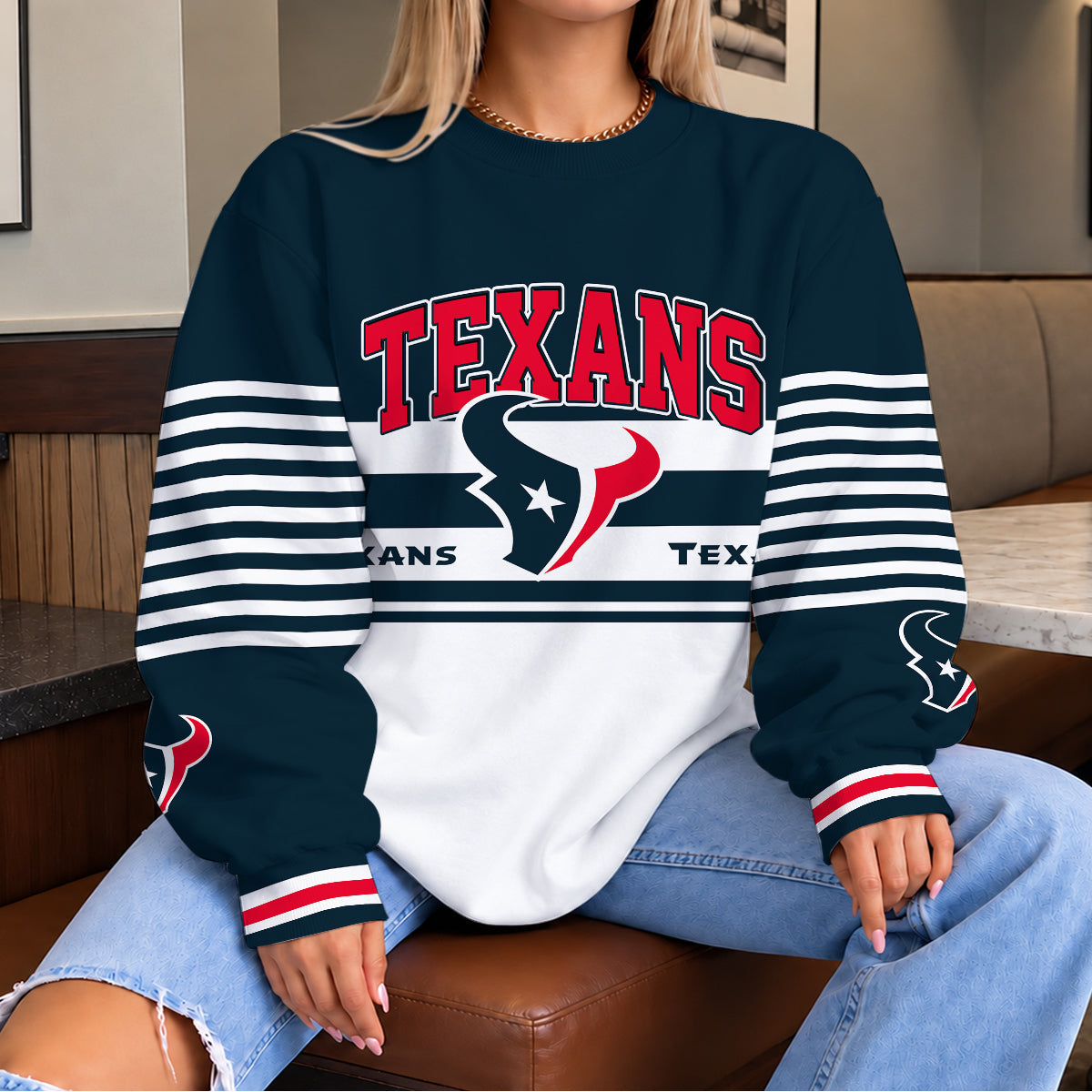 [TOUCHDOWN DEAL] NEW CUSTOMIZED NFL15 HTT THE TEXANS UNISEX SWEATSHIRT
