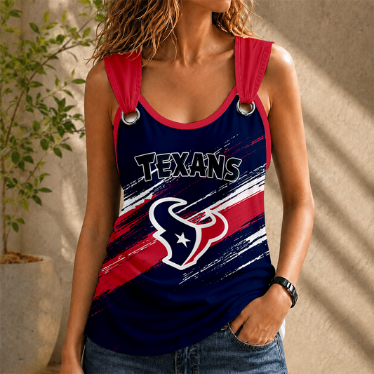 [TOUCHDOWN DEAL] NEW CUSTOMIZED NFL15 HTT HOUSTON TEXANS O-RING SHOULDER TANK TOP