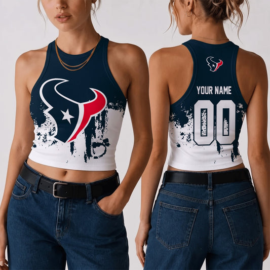 [TOUCHDOWN DEAL] NEW CUSTOMIZED NFL15 HTT THE TEXANS WOMEN'S CROP TOP