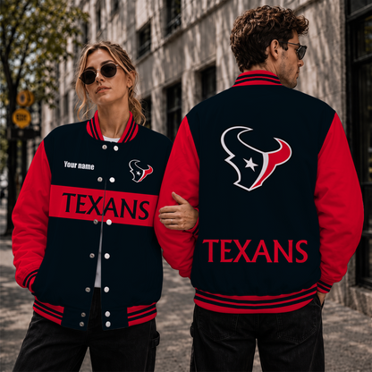 [TOUCHDOWN DEAL] NEW CUSTOMIZED NFL15 HTT HOUSTON TEXANS SATIN VARSITY & BASEBALL JACKET