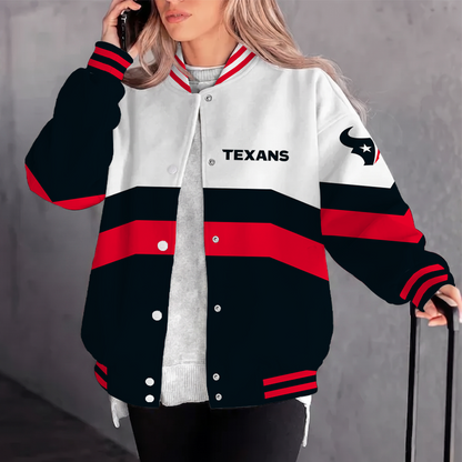 [TOUCHDOWN DEAL] NEW CUSTOMIZED NFL15 HTT HOUSTON TEXANS SATIN VARSITY & BASEBALL JACKET