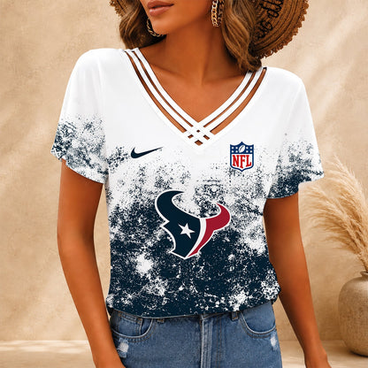 [TOUCHDOWN DEAL] NEW CUSTOMIZED NFL15 HTT HOUSTON TEXANS V-NECK SHIRT