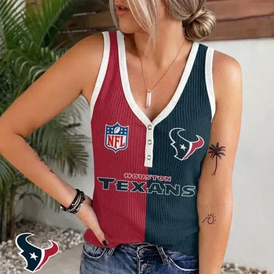 [TOUCHDOWN DEAL] NEW CUSTOMIZED NFL15 HTT HOUSTON TEXANS WOMEN'S V-NECK TANK TOP