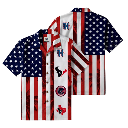 [TOUCHDOWN DEAL] NEW CUSTOMIZED NFL15 HTT HOUSTON TEXANS PATRIOTIC 250 USA HAWAIIAN SHIRT