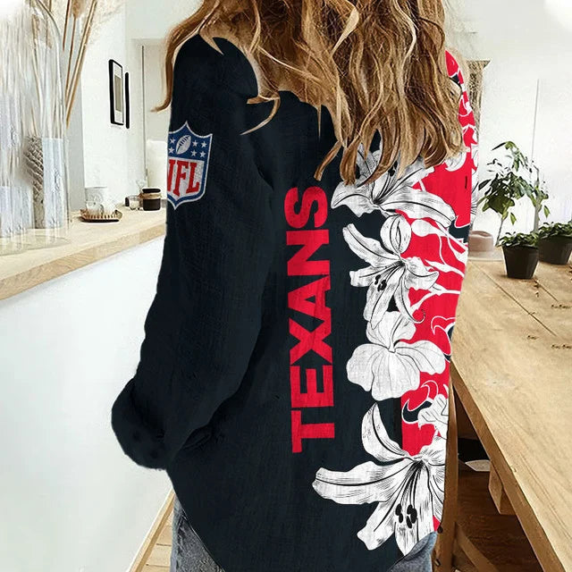 [TOUCHDOWN DEAL] NEW CUSTOMIZED NFL15 HTT HOUSTON TEXANS WOMEN CASUAL SHIRT FOR FAN
