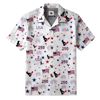 [TOUCHDOWN DEAL] NEW CUSTOMIZED NFL15 HTT HOUSTON TEXANS PATRIOTIC 250 USA HAWAIIAN SHIRT