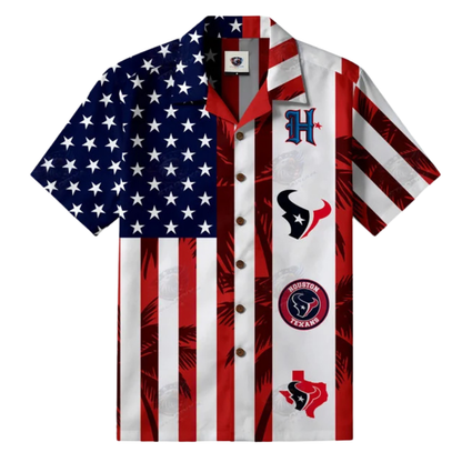 [TOUCHDOWN DEAL] NEW CUSTOMIZED NFL15 HTT HOUSTON TEXANS PATRIOTIC 250 USA HAWAIIAN SHIRT