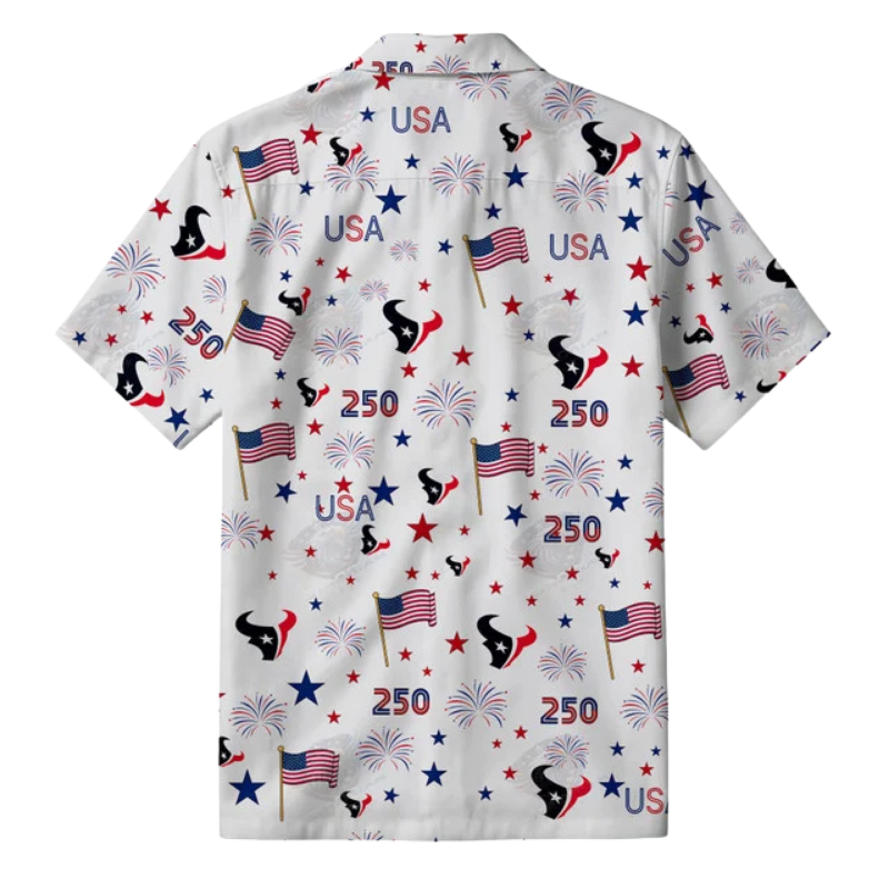 [TOUCHDOWN DEAL] NEW CUSTOMIZED NFL15 HTT HOUSTON TEXANS PATRIOTIC 250 USA HAWAIIAN SHIRT