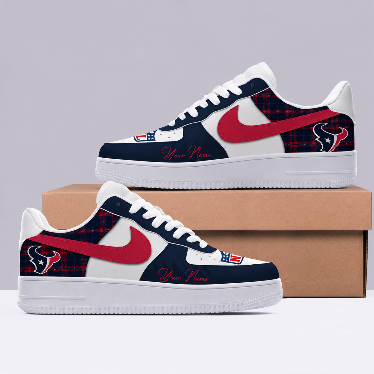 [TOUCHDOWN DEAL] NEW CUSTOMIZED NFL15 HTT HOUSTON TEXANS AF1 SHOES