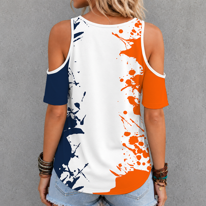 [SLAM DUNK DEAL] NEW CUSTOMIZED NCAA MAM15 IFI ILLINOIS FIGHTING ILLINI CRISS CROSS V-NECK TOP