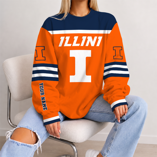 [SLAM DUNK DEAL] NEW CUSTOMIZED NCAA MAM15 IFI ILLINOIS FIGHTING ILLINI STRAPPY UNISEX SWEATSHIRT