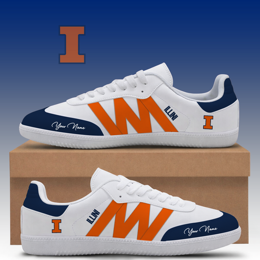 [SLAM DUNK DEAL] NEW CUSTOMIZED NCAA MAM15 IFI ILLINOIS FIGHTING ILLINI CLASSIC SNEAKERS